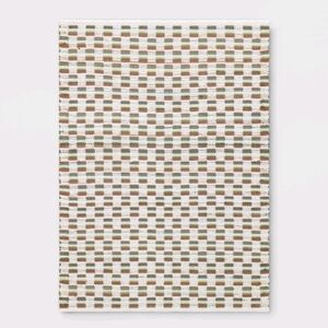 Woven Checkered Pattern Rug 4ft X 5ft 6in